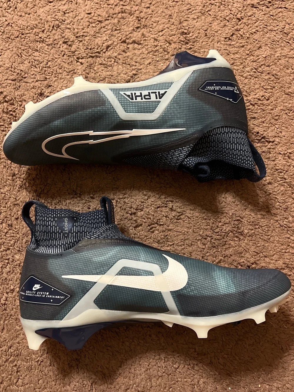 New Nike Alpha Menace Elite 3 Football Cleats Navy Blue Size 15 CT6648-400